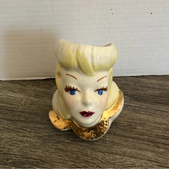 Vintage Lady  Head Vase - Picture 2 of 11